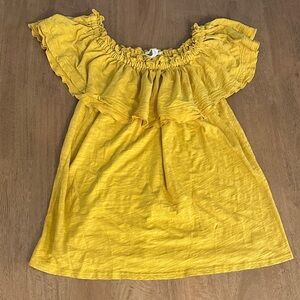 Matilda Jane Mustard Yellow Off Shoulder Blouse Size Medium